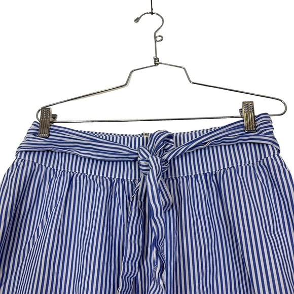 J Crew Factory Tie Waist Skirt 8 Striped Blue White - Picture 4 of 13